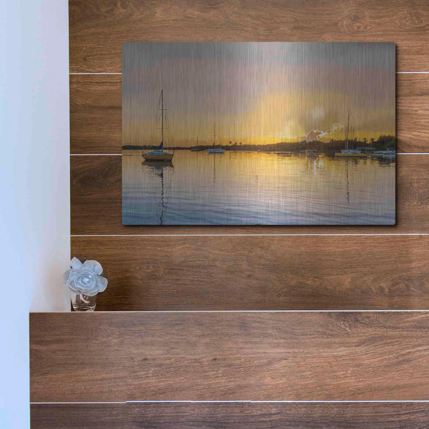 Luxe Metal Art 'In the Golden Light IV' by Emily Kalina, Metal Wall Art,16x12
