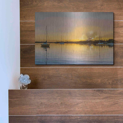Luxe Metal Art 'In the Golden Light IV' by Emily Kalina, Metal Wall Art,16x12