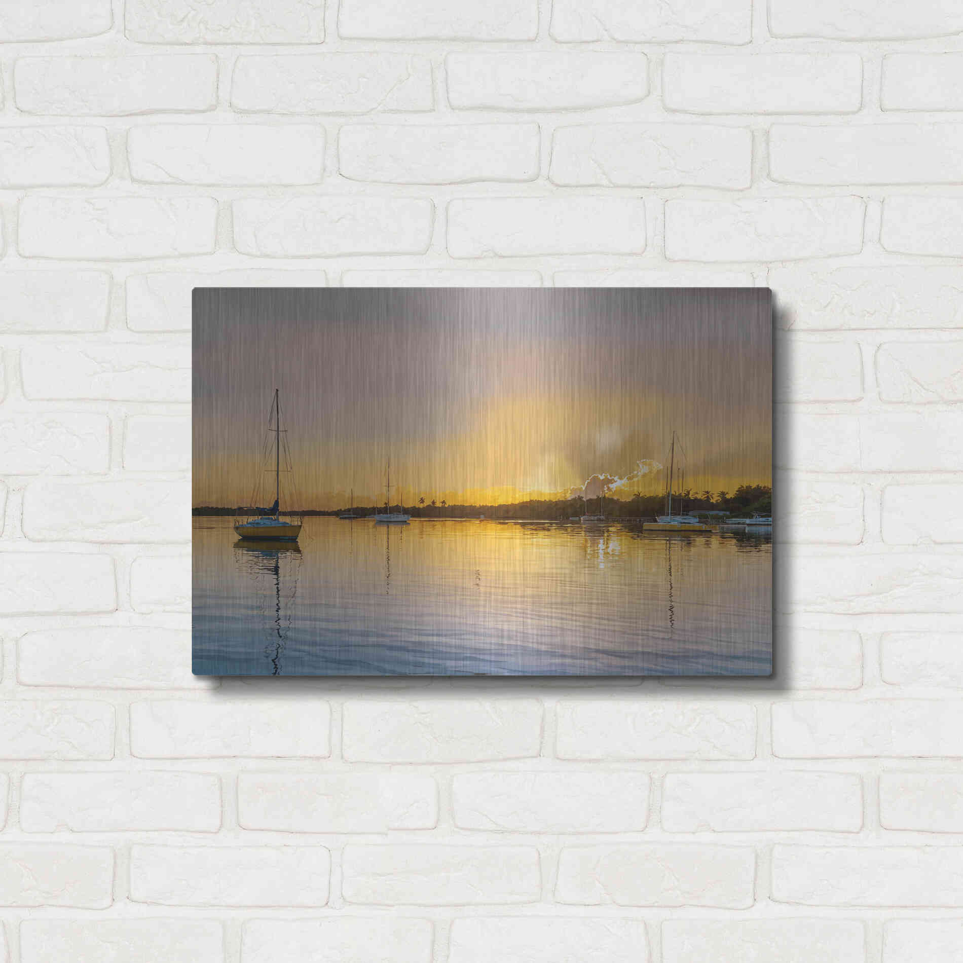 Luxe Metal Art 'In the Golden Light IV' by Emily Kalina, Metal Wall Art,24x16