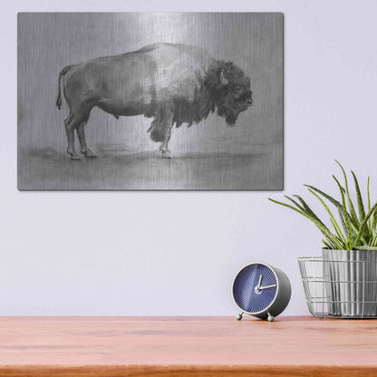 Luxe Metal Art 'Wild Bison Study I' by Emma Scarvey, Metal Wall Art,16x12