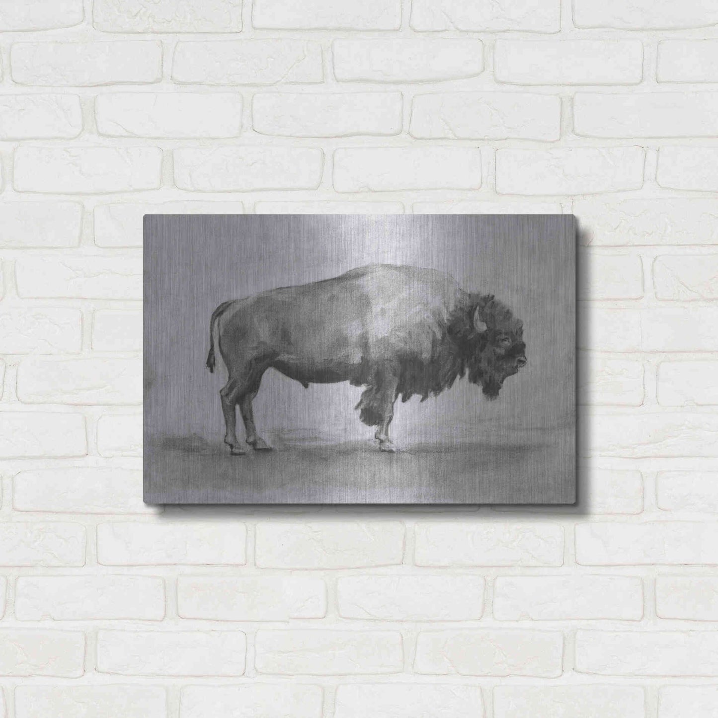 Luxe Metal Art 'Wild Bison Study I' by Emma Scarvey, Metal Wall Art,24x16