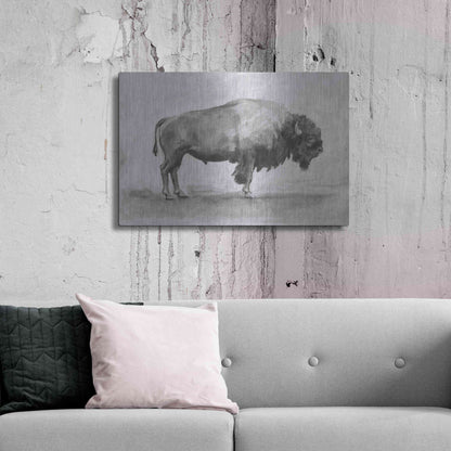 Luxe Metal Art 'Wild Bison Study I' by Emma Scarvey, Metal Wall Art,36x24