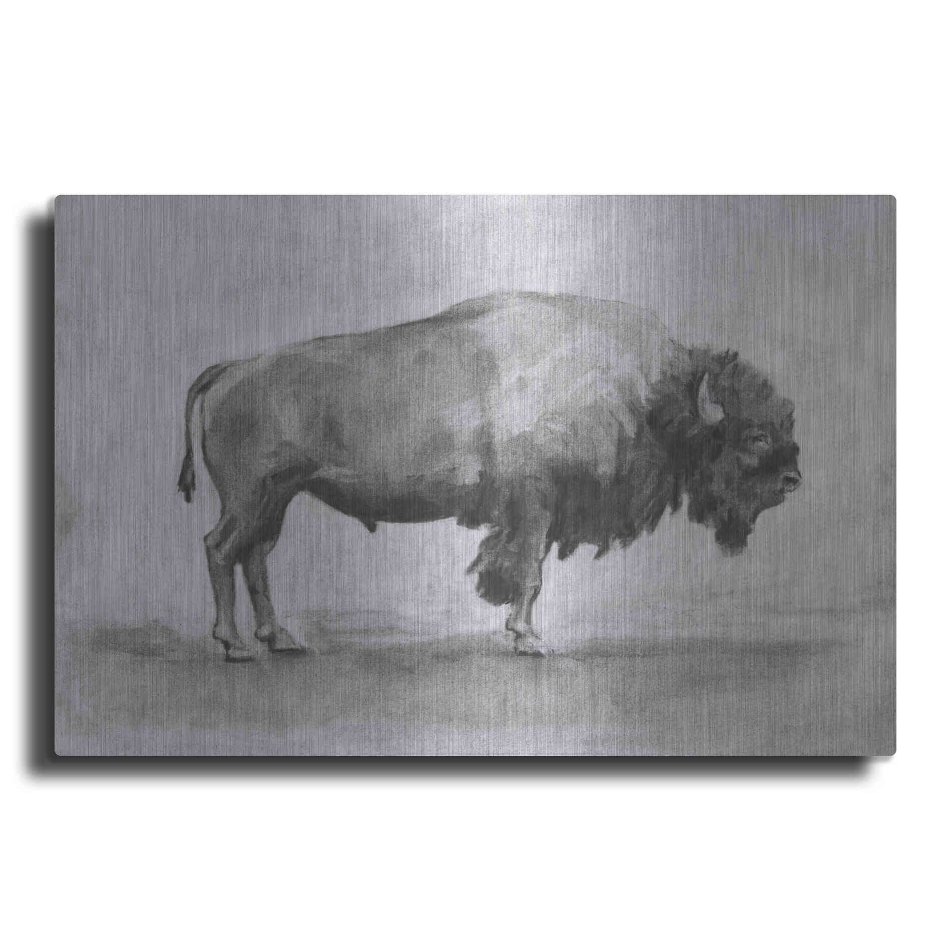 Luxe Metal Art 'Wild Bison Study I' by Emma Scarvey, Metal Wall Art