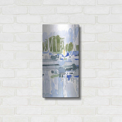 Luxe Metal Art 'Sailboat Reflections I' by Emma Scarvey, Metal Wall Art,12x24