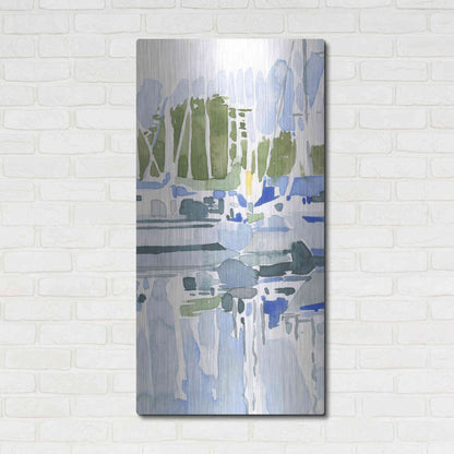 Luxe Metal Art 'Sailboat Reflections I' by Emma Scarvey, Metal Wall Art,24x48