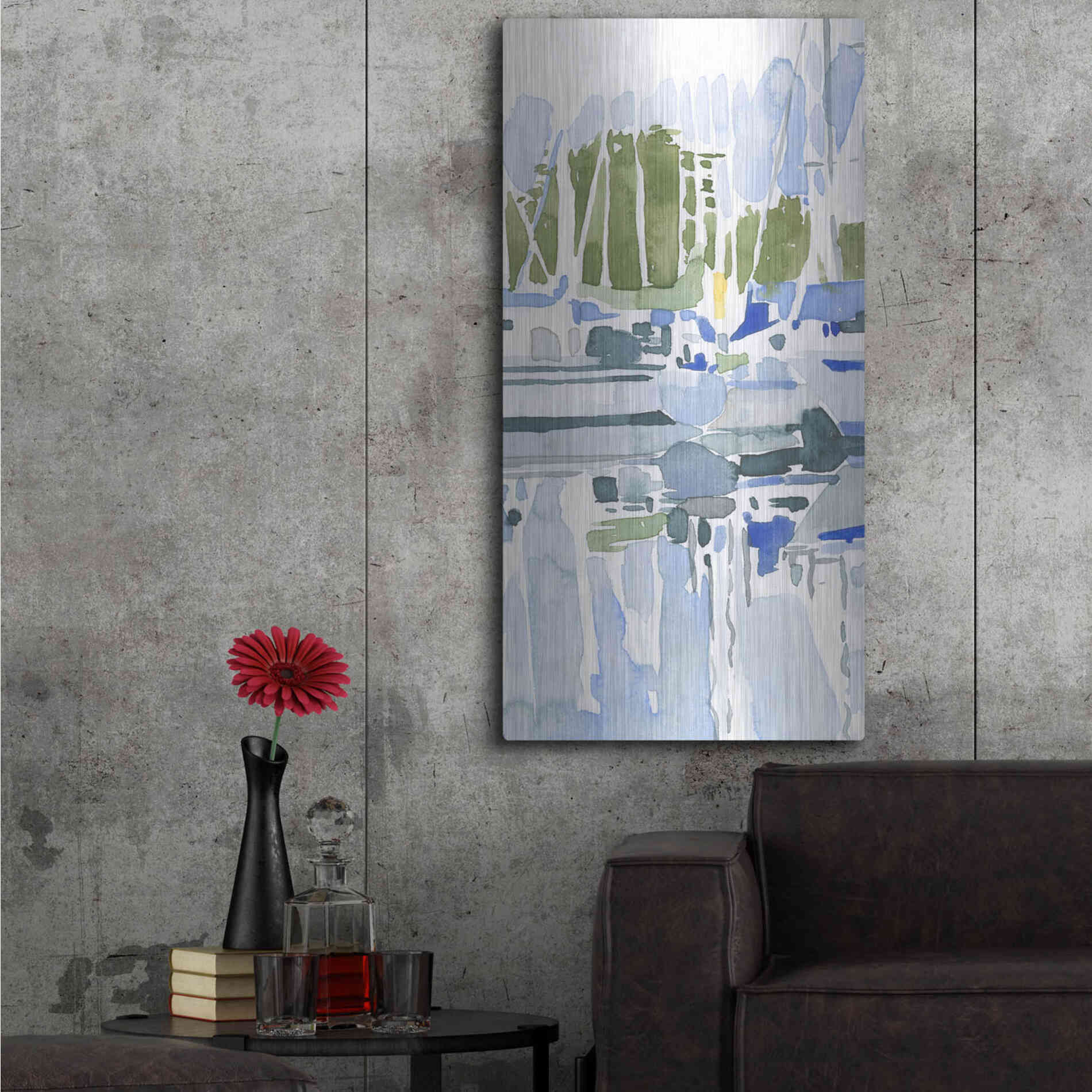 Luxe Metal Art 'Sailboat Reflections I' by Emma Scarvey, Metal Wall Art,24x48