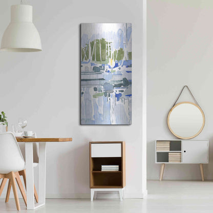 Luxe Metal Art 'Sailboat Reflections I' by Emma Scarvey, Metal Wall Art,24x48