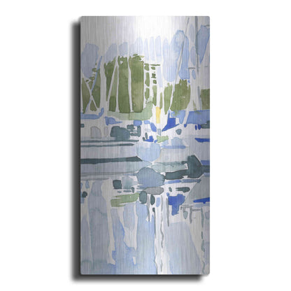 Luxe Metal Art 'Sailboat Reflections I' by Emma Scarvey, Metal Wall Art