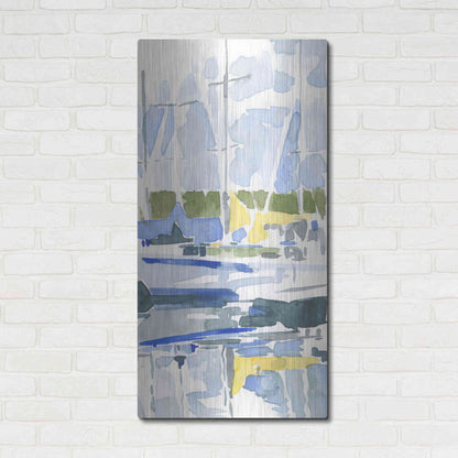 Luxe Metal Art 'Sailboat Reflections II' by Emma Scarvey, Metal Wall Art,24x48