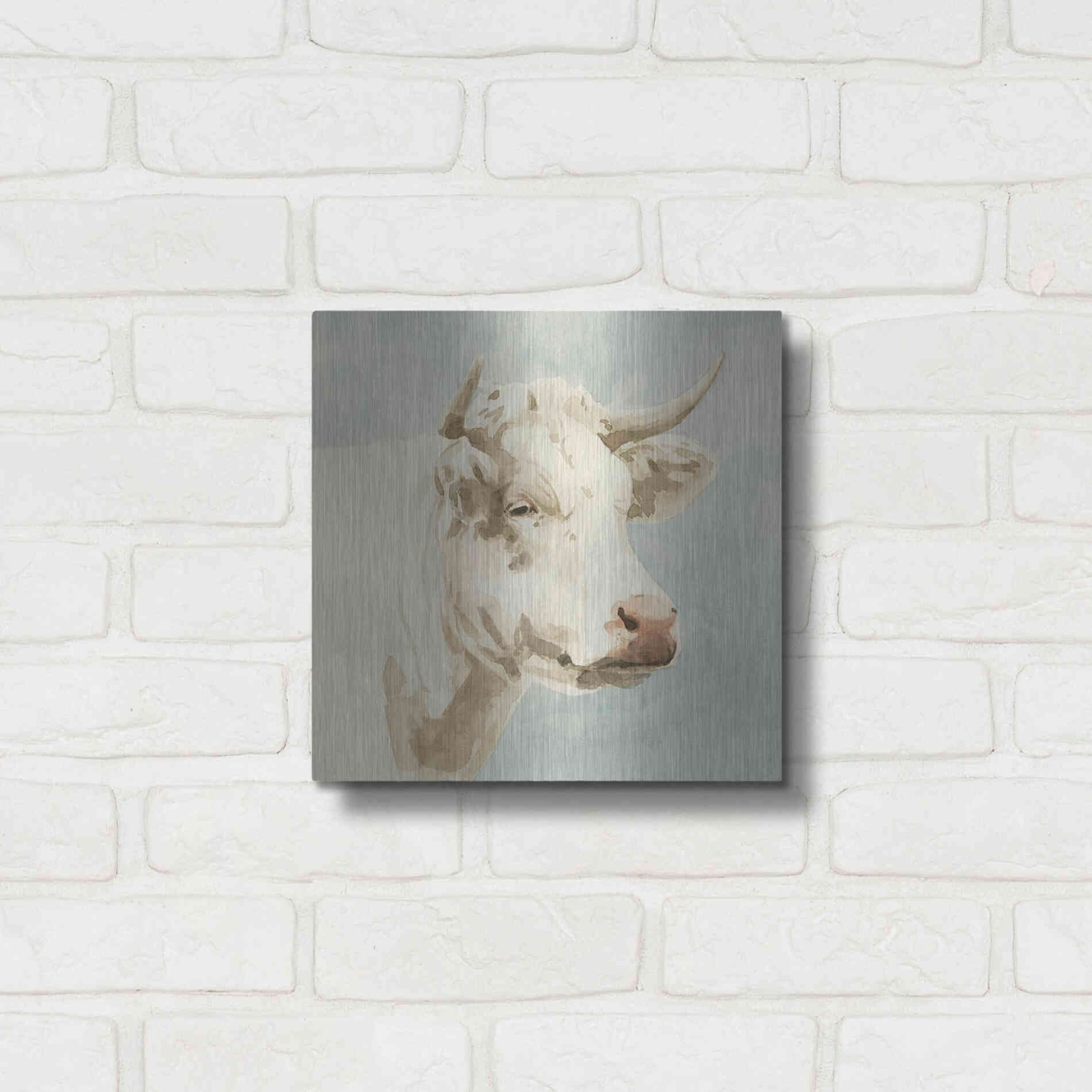 Luxe Metal Art 'Ferdinand II' by Emma Scarvey, Metal Wall Art,12x12