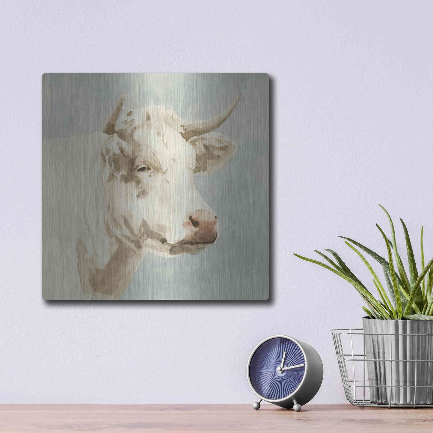 Luxe Metal Art 'Ferdinand II' by Emma Scarvey, Metal Wall Art,12x12