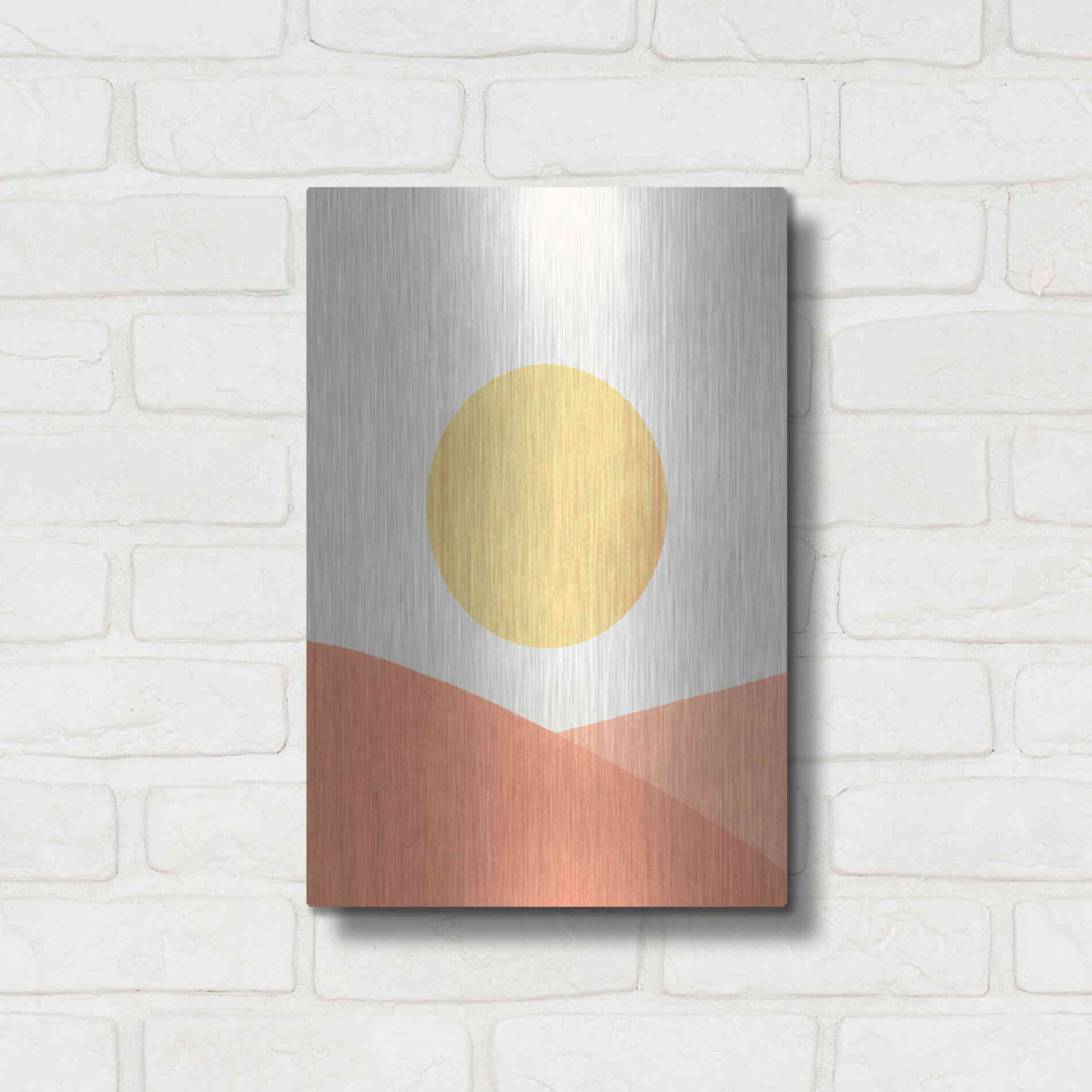 Luxe Metal Art 'Simple Boho Sun I' by Emma Scarvey, Metal Wall Art,12x16