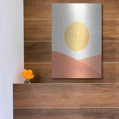 Luxe Metal Art 'Simple Boho Sun I' by Emma Scarvey, Metal Wall Art,12x16