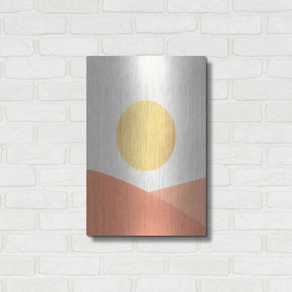 Luxe Metal Art 'Simple Boho Sun I' by Emma Scarvey, Metal Wall Art,16x24