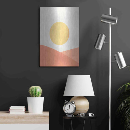 Luxe Metal Art 'Simple Boho Sun I' by Emma Scarvey, Metal Wall Art,16x24