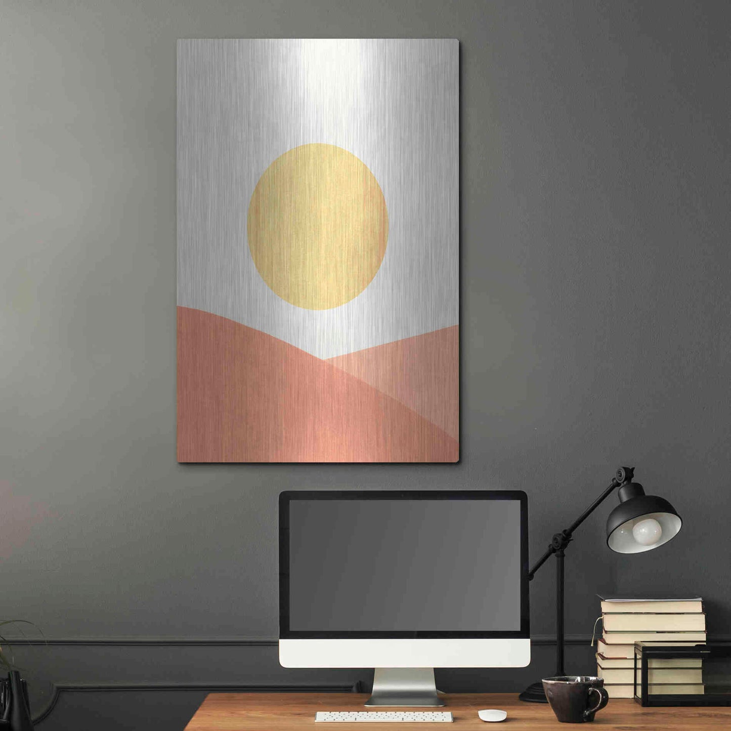 Luxe Metal Art 'Simple Boho Sun I' by Emma Scarvey, Metal Wall Art,24x36