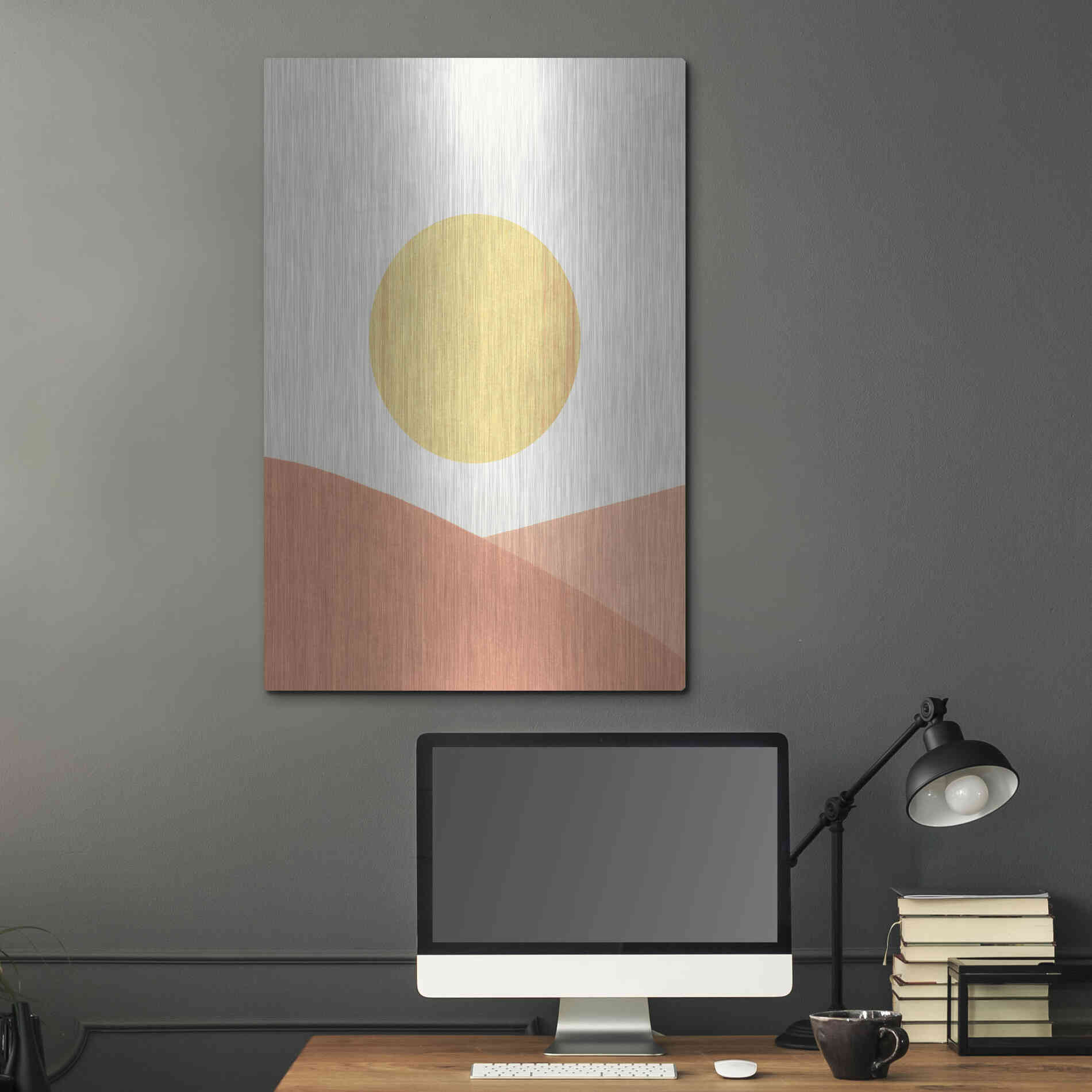 Luxe Metal Art 'Simple Boho Sun I' by Emma Scarvey, Metal Wall Art,24x36