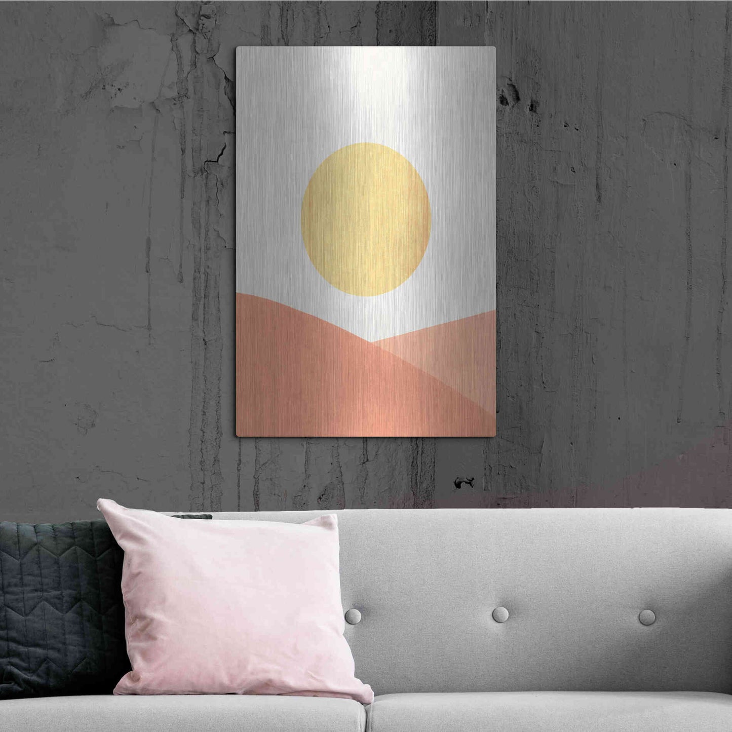 Luxe Metal Art 'Simple Boho Sun I' by Emma Scarvey, Metal Wall Art,24x36