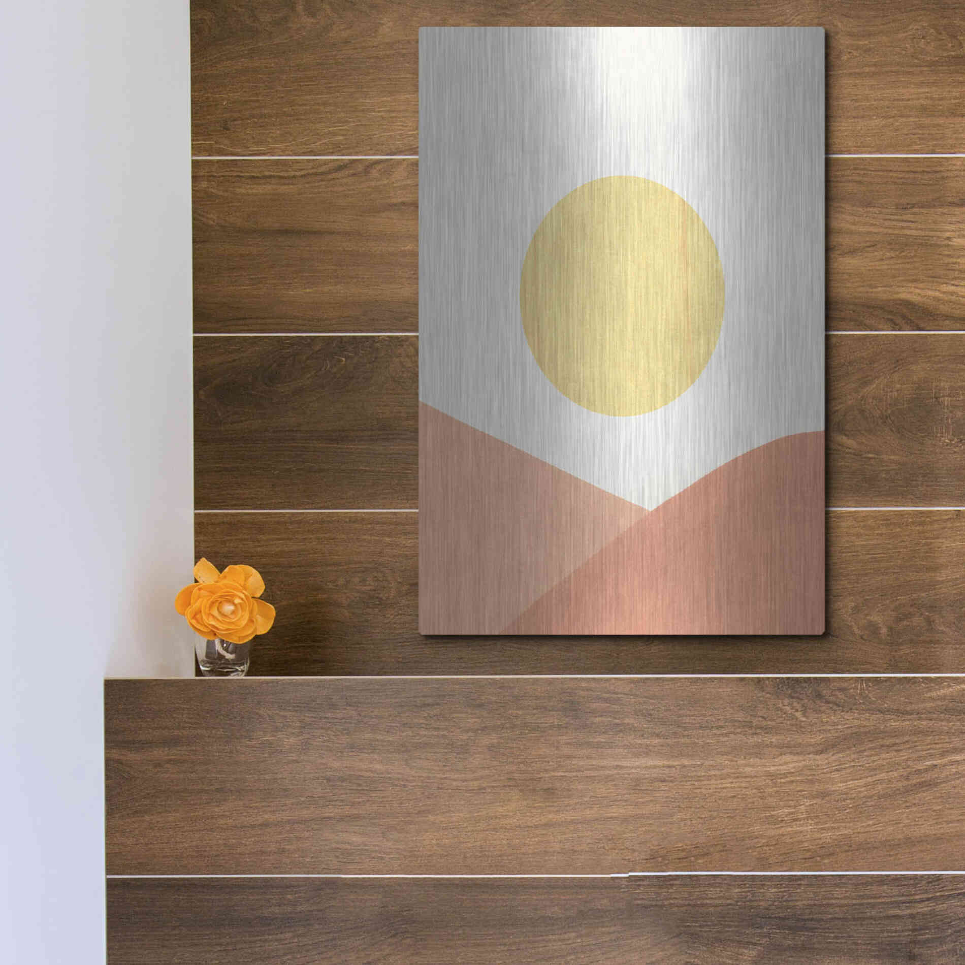 Luxe Metal Art 'Simple Boho Sun II' by Emma Scarvey, Metal Wall Art,12x16