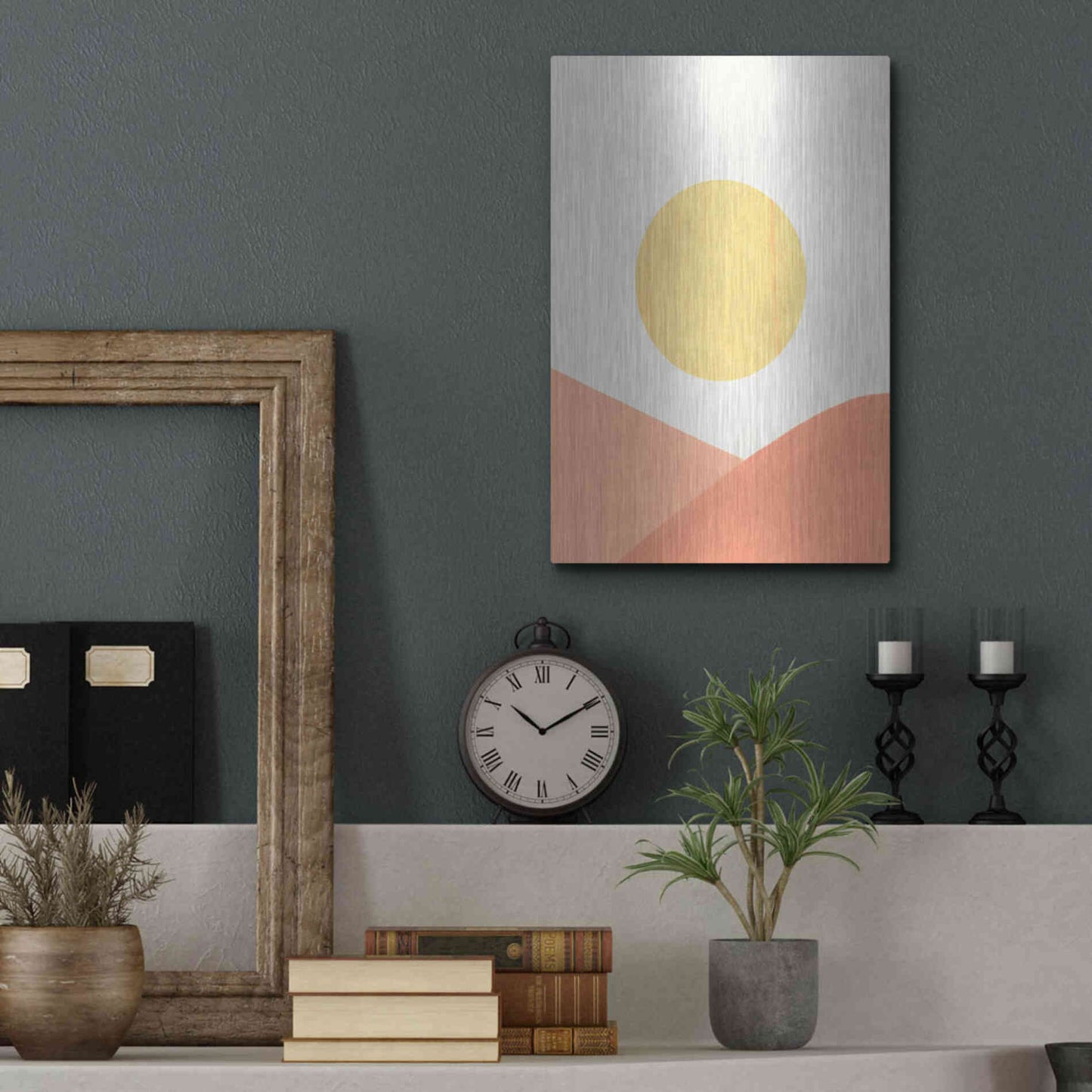 Luxe Metal Art 'Simple Boho Sun II' by Emma Scarvey, Metal Wall Art,12x16