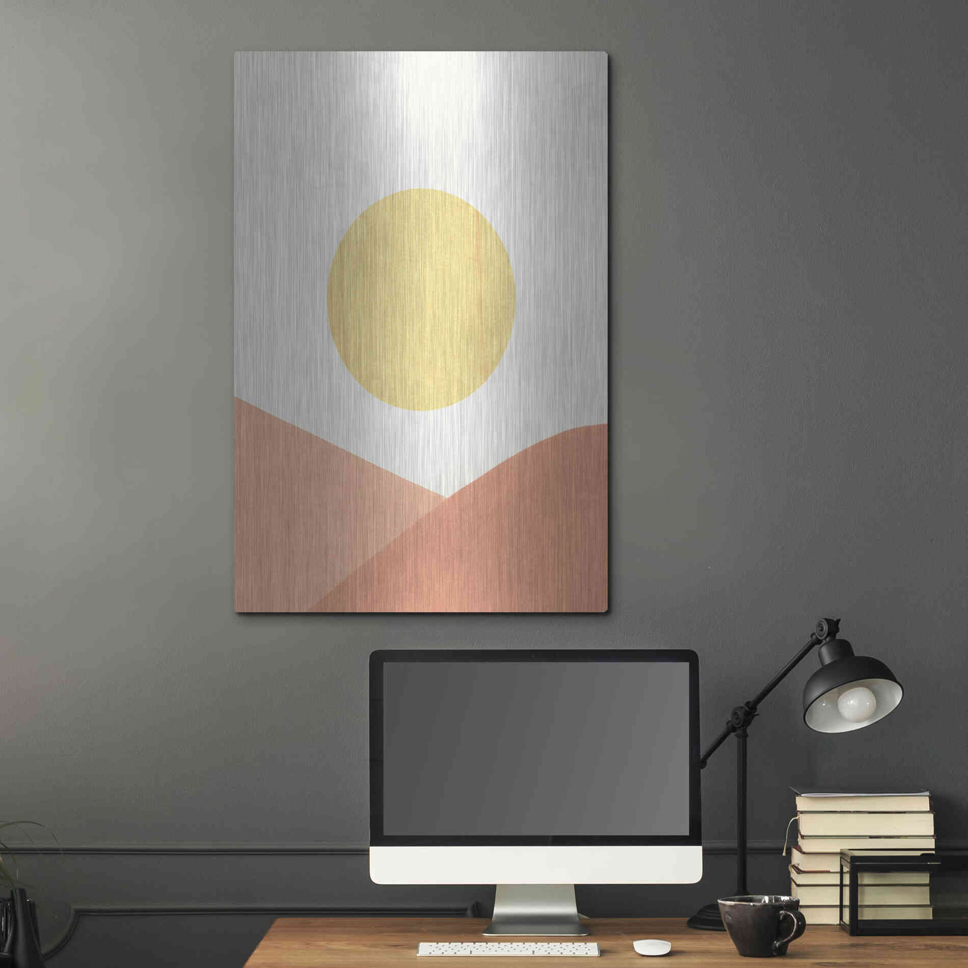 Luxe Metal Art 'Simple Boho Sun II' by Emma Scarvey, Metal Wall Art,24x36