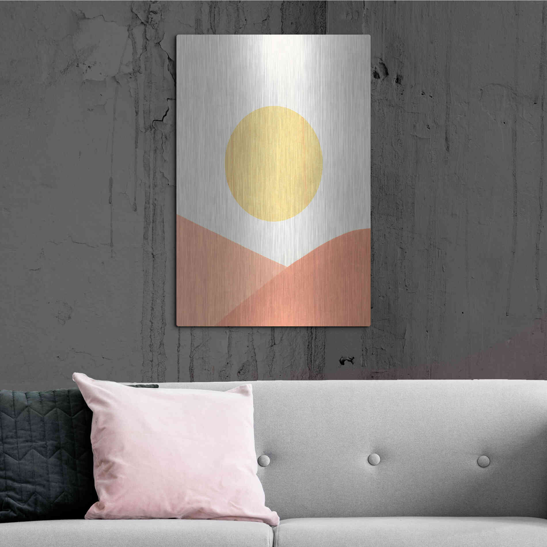 Luxe Metal Art 'Simple Boho Sun II' by Emma Scarvey, Metal Wall Art,24x36