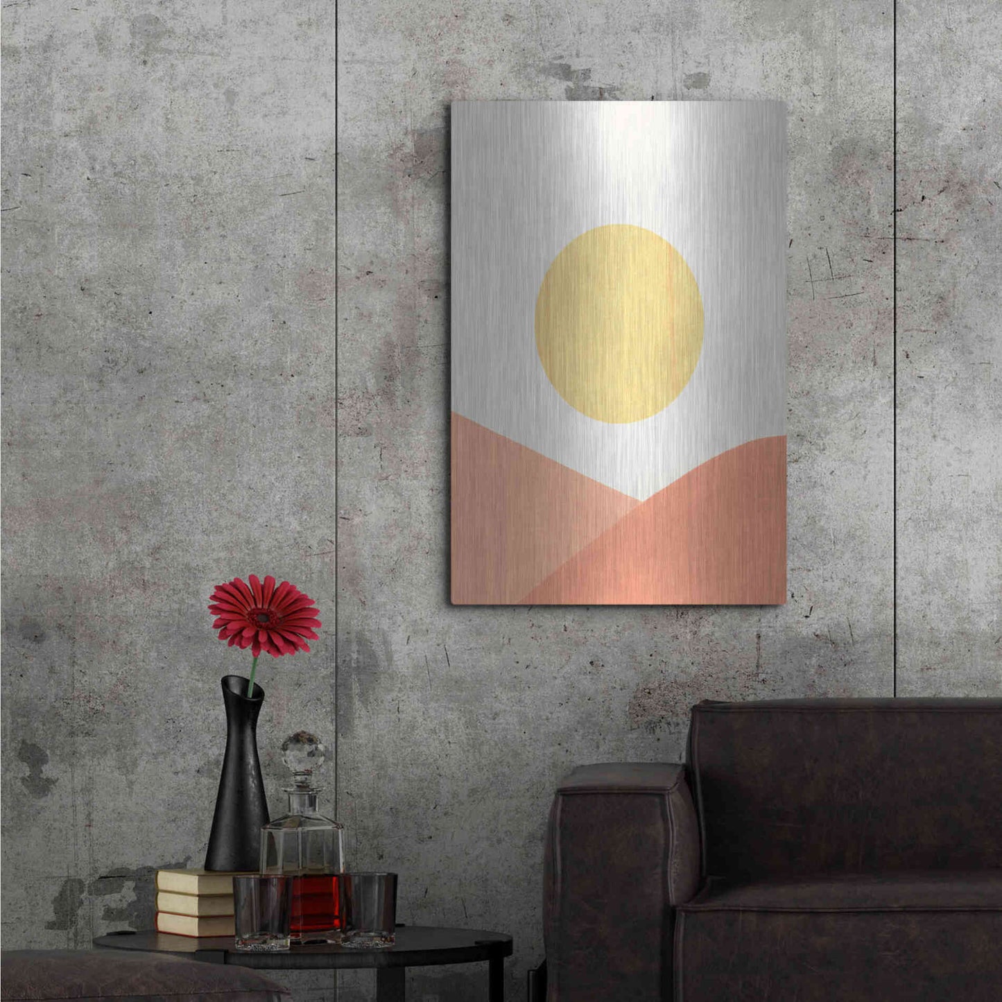 Luxe Metal Art 'Simple Boho Sun II' by Emma Scarvey, Metal Wall Art,24x36