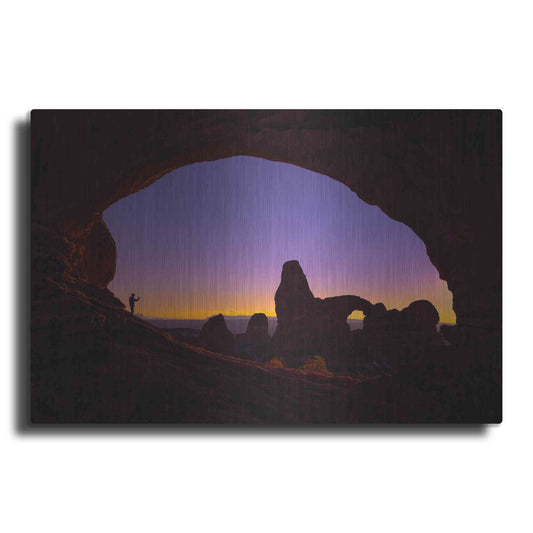 Luxe Metal Art 'Arches Witness - Arches National Park' by Darren White, Metal Wall Art