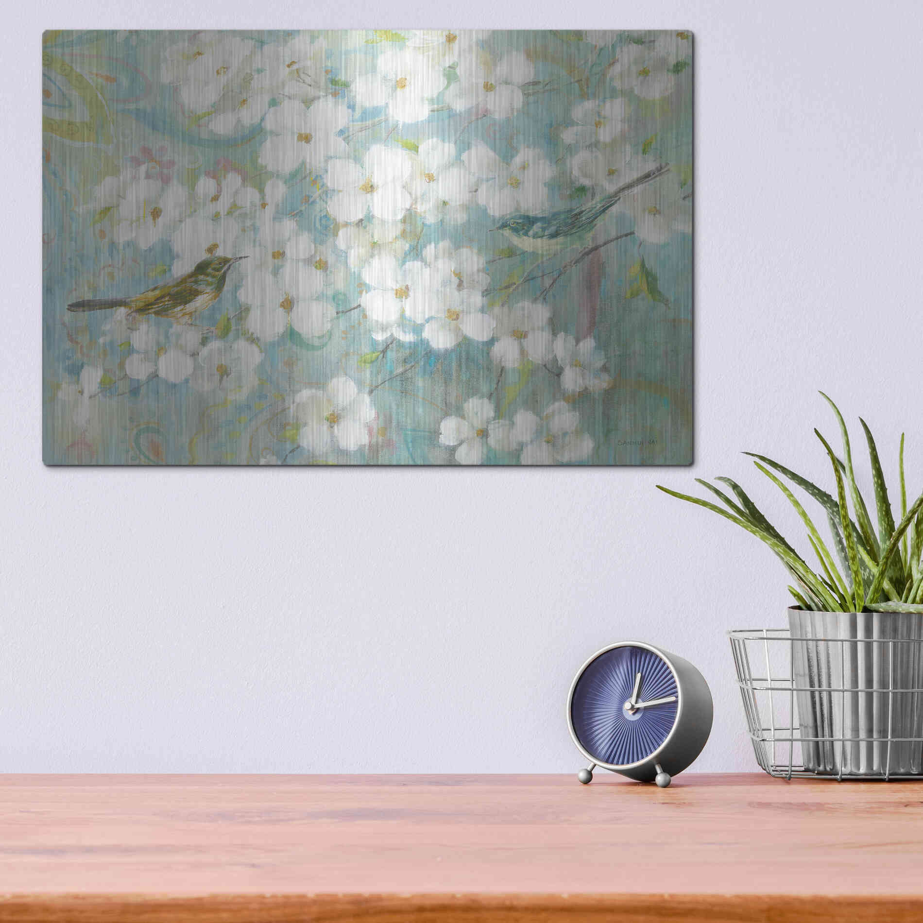 Luxe Metal Art 'Spring Dream II' by Danhui Nai, Metal Wall Art,16x12