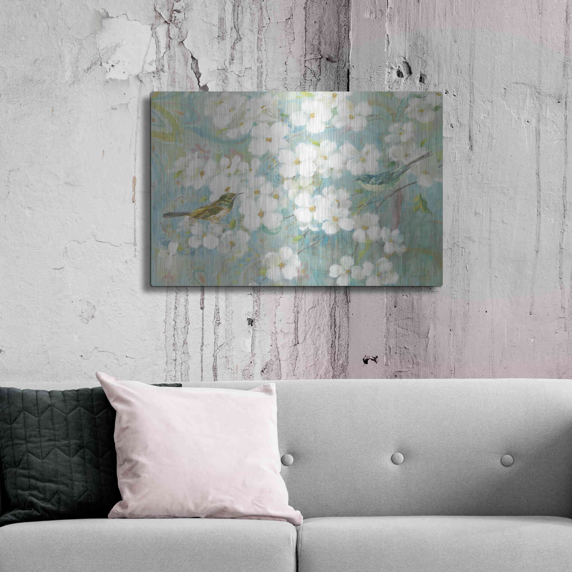Luxe Metal Art 'Spring Dream II' by Danhui Nai, Metal Wall Art,36x24