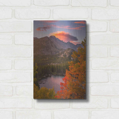 Luxe Metal Art 'Autumn Sunrise over Longs Peak - Rocky Mountain National Park' by Darren White, Metal Wall Art,12x16