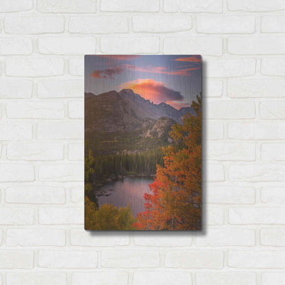 Luxe Metal Art 'Autumn Sunrise over Longs Peak - Rocky Mountain National Park' by Darren White, Metal Wall Art,16x24