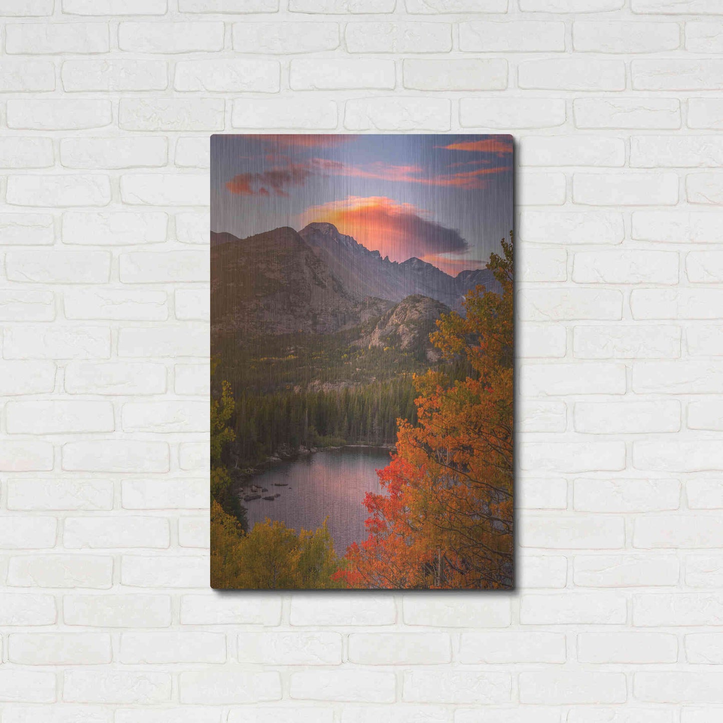 Luxe Metal Art 'Autumn Sunrise over Longs Peak - Rocky Mountain National Park' by Darren White, Metal Wall Art,24x36