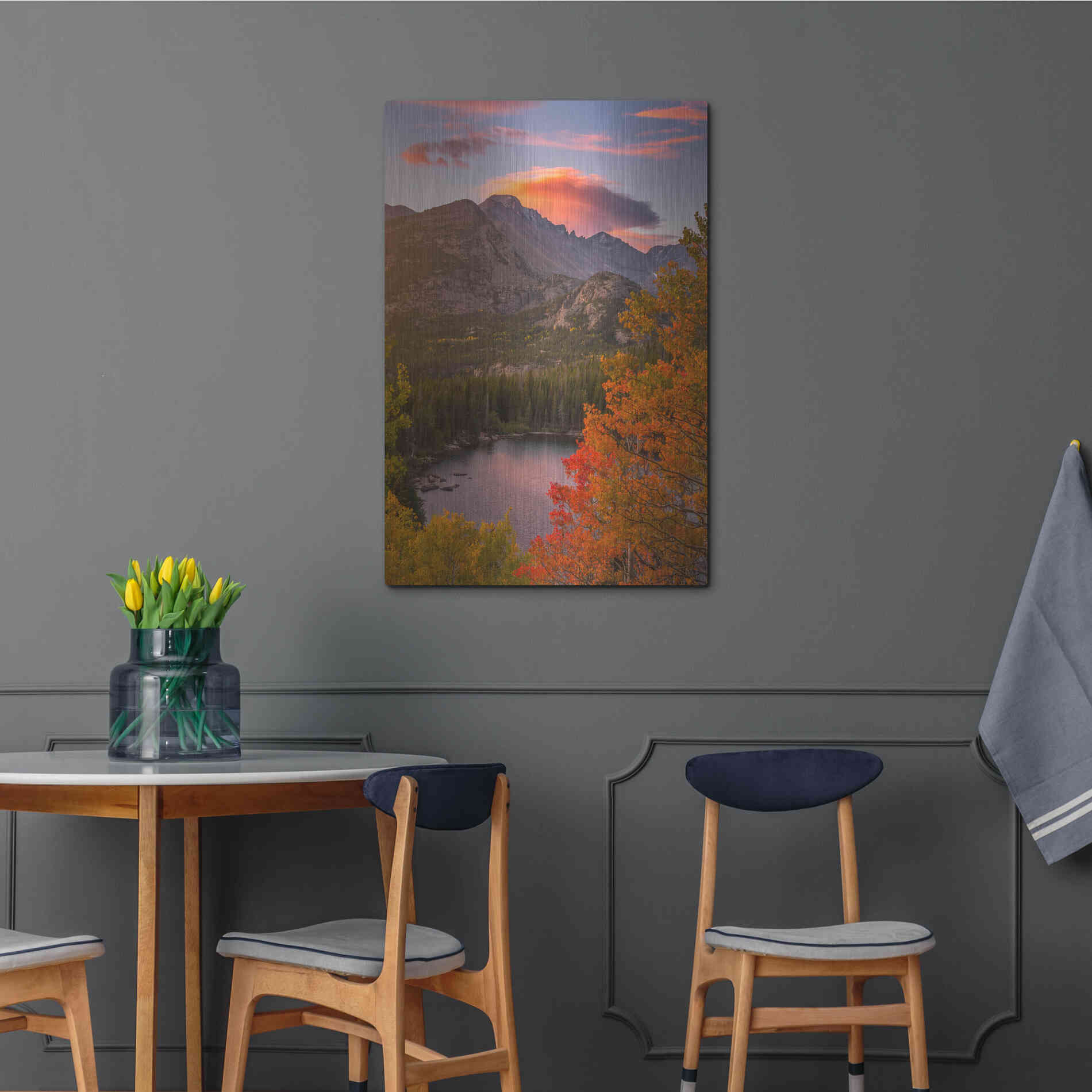 Luxe Metal Art 'Autumn Sunrise over Longs Peak - Rocky Mountain National Park' by Darren White, Metal Wall Art,24x36