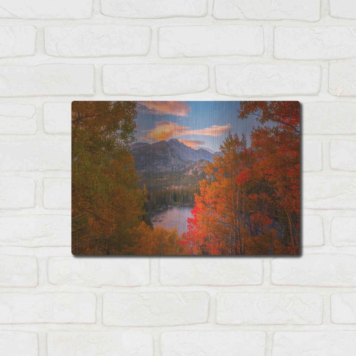 Luxe Metal Art 'Autumn's Breath - Rocky Mountain National Park' by Darren White, Metal Wall Art,16x12