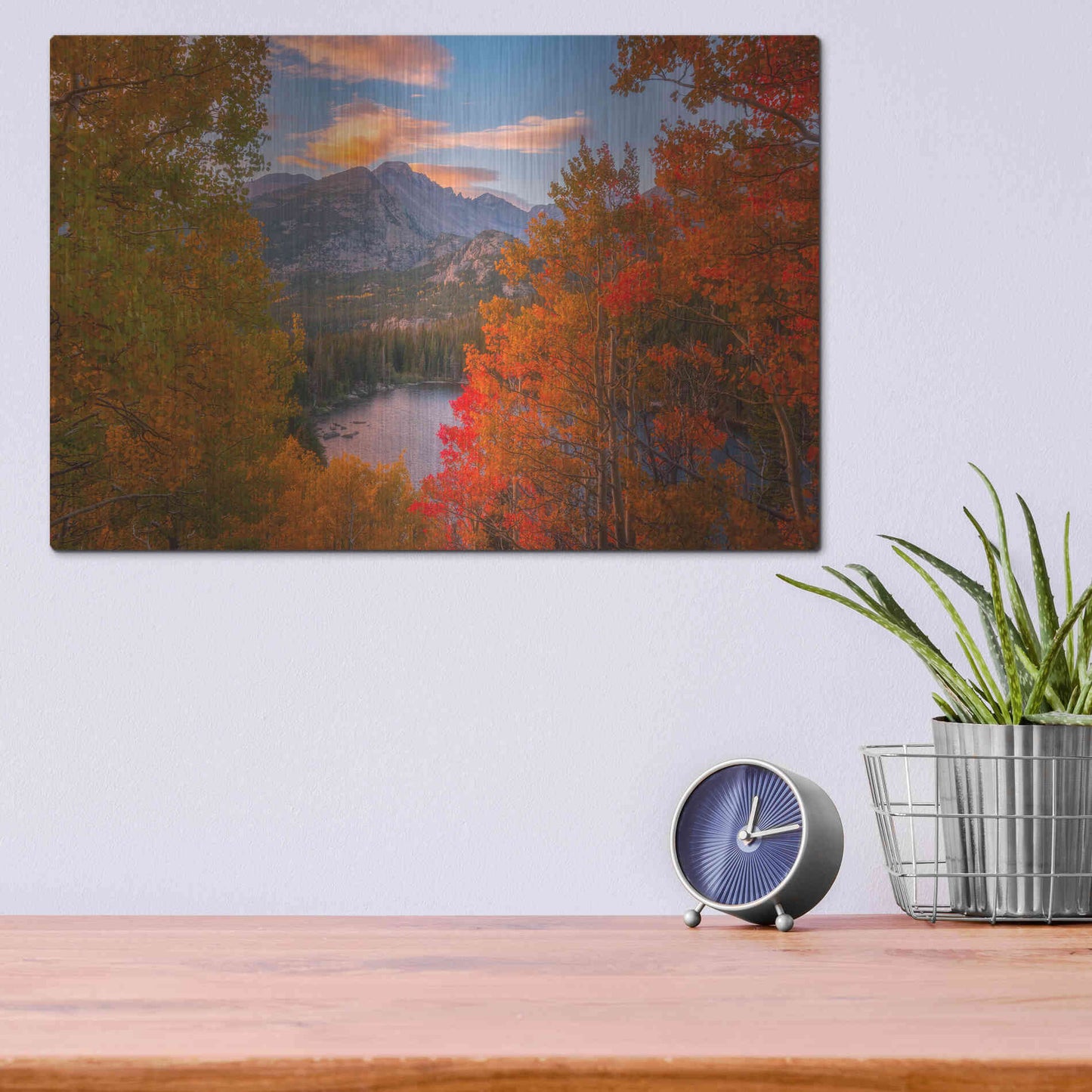 Luxe Metal Art 'Autumn's Breath - Rocky Mountain National Park' by Darren White, Metal Wall Art,16x12