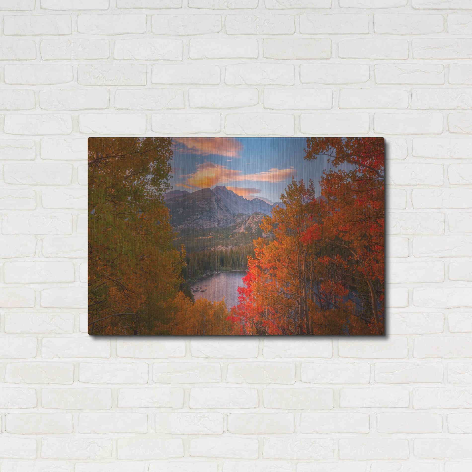 Luxe Metal Art 'Autumn's Breath - Rocky Mountain National Park' by Darren White, Metal Wall Art,36x24