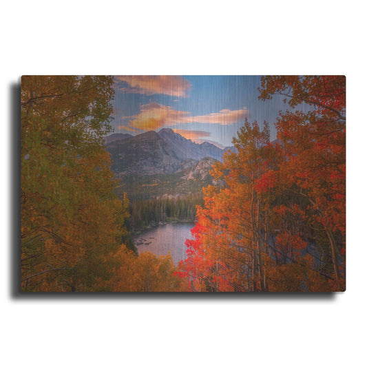 Luxe Metal Art 'Autumn's Breath - Rocky Mountain National Park' by Darren White, Metal Wall Art