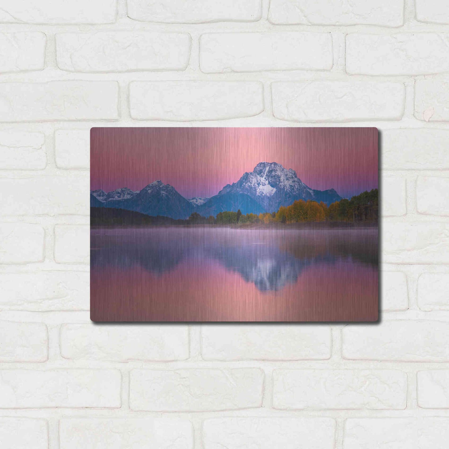 Luxe Metal Art 'Belt of Venus at Oxbow - Grand Teton National Park' by Darren White, Metal Wall Art,16x12