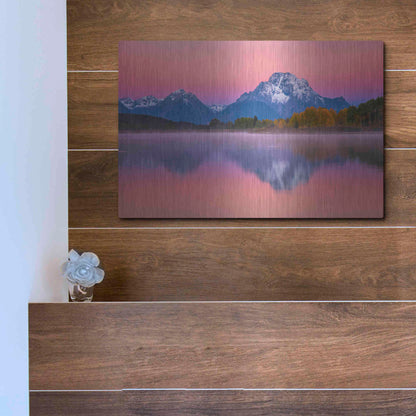 Luxe Metal Art 'Belt of Venus at Oxbow - Grand Teton National Park' by Darren White, Metal Wall Art,16x12