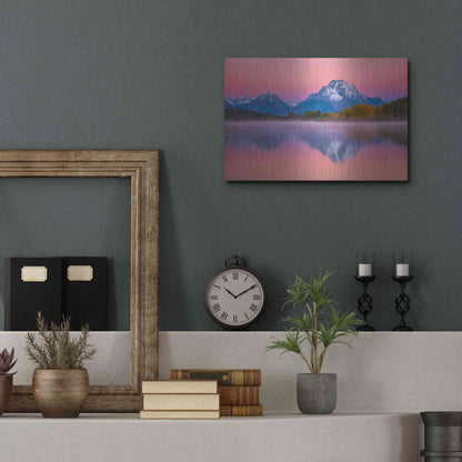 Luxe Metal Art 'Belt of Venus at Oxbow - Grand Teton National Park' by Darren White, Metal Wall Art,16x12