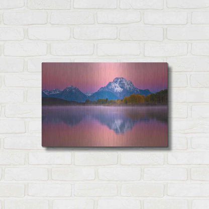 Luxe Metal Art 'Belt of Venus at Oxbow - Grand Teton National Park' by Darren White, Metal Wall Art,24x16