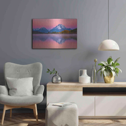 Luxe Metal Art 'Belt of Venus at Oxbow - Grand Teton National Park' by Darren White, Metal Wall Art,24x16