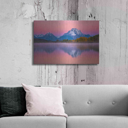 Luxe Metal Art 'Belt of Venus at Oxbow - Grand Teton National Park' by Darren White, Metal Wall Art,36x24