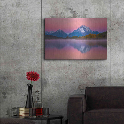 Luxe Metal Art 'Belt of Venus at Oxbow - Grand Teton National Park' by Darren White, Metal Wall Art,36x24