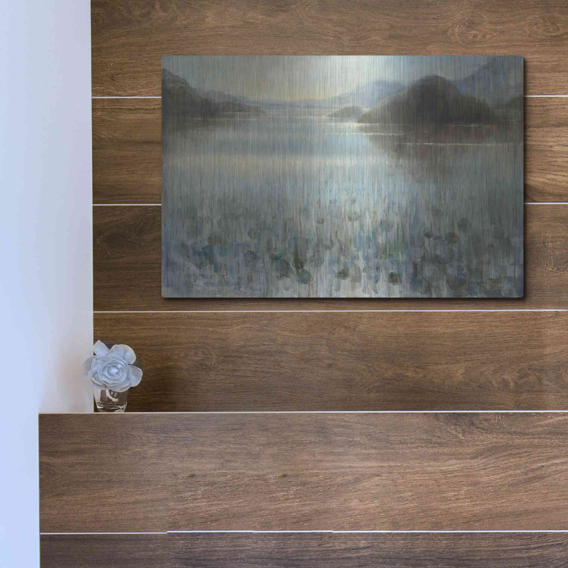 Luxe Metal Art 'Through the Mist' by Danhui Nai, Metal Wall Art,16x12