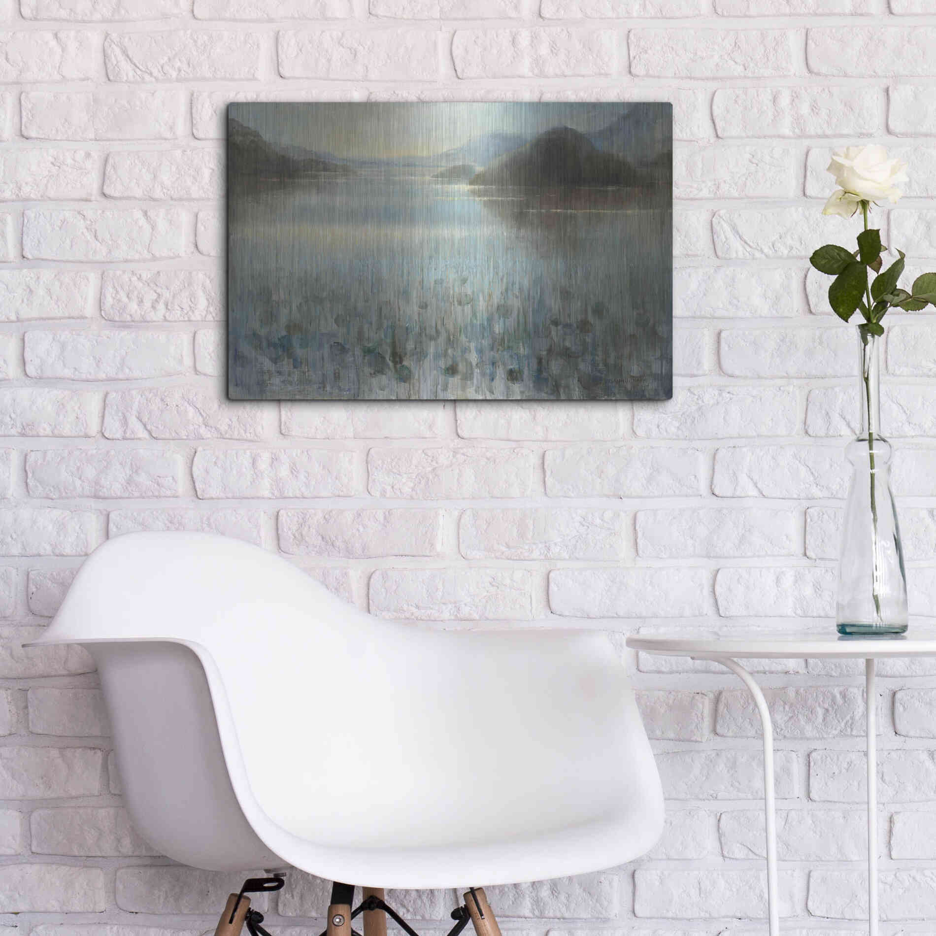 Luxe Metal Art 'Through the Mist' by Danhui Nai, Metal Wall Art,24x16