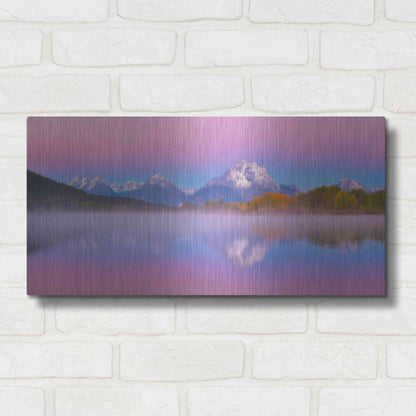 Luxe Metal Art 'Belt of Venus at Oxbow Bend - Grand Teton National Park' by Darren White, Metal Wall Art,24x12