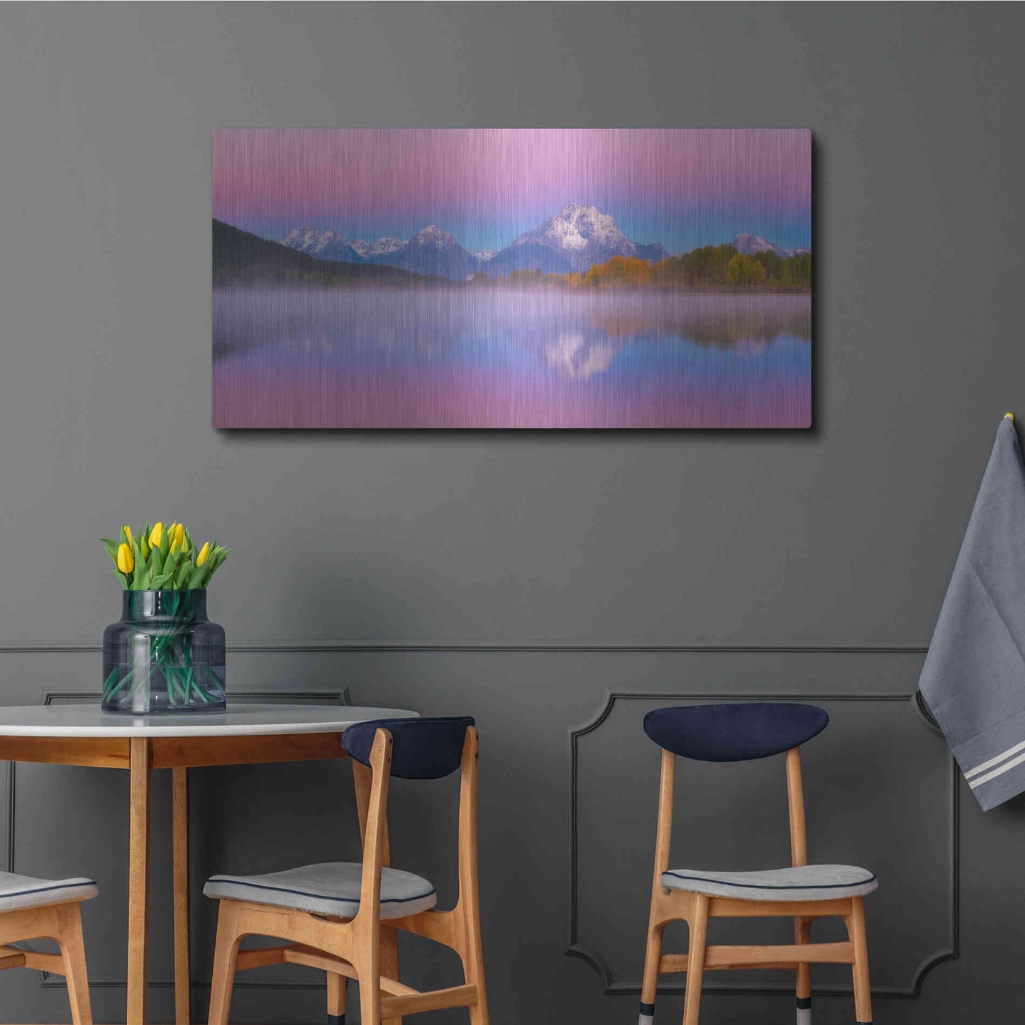 Luxe Metal Art 'Belt of Venus at Oxbow Bend - Grand Teton National Park' by Darren White, Metal Wall Art,48x24