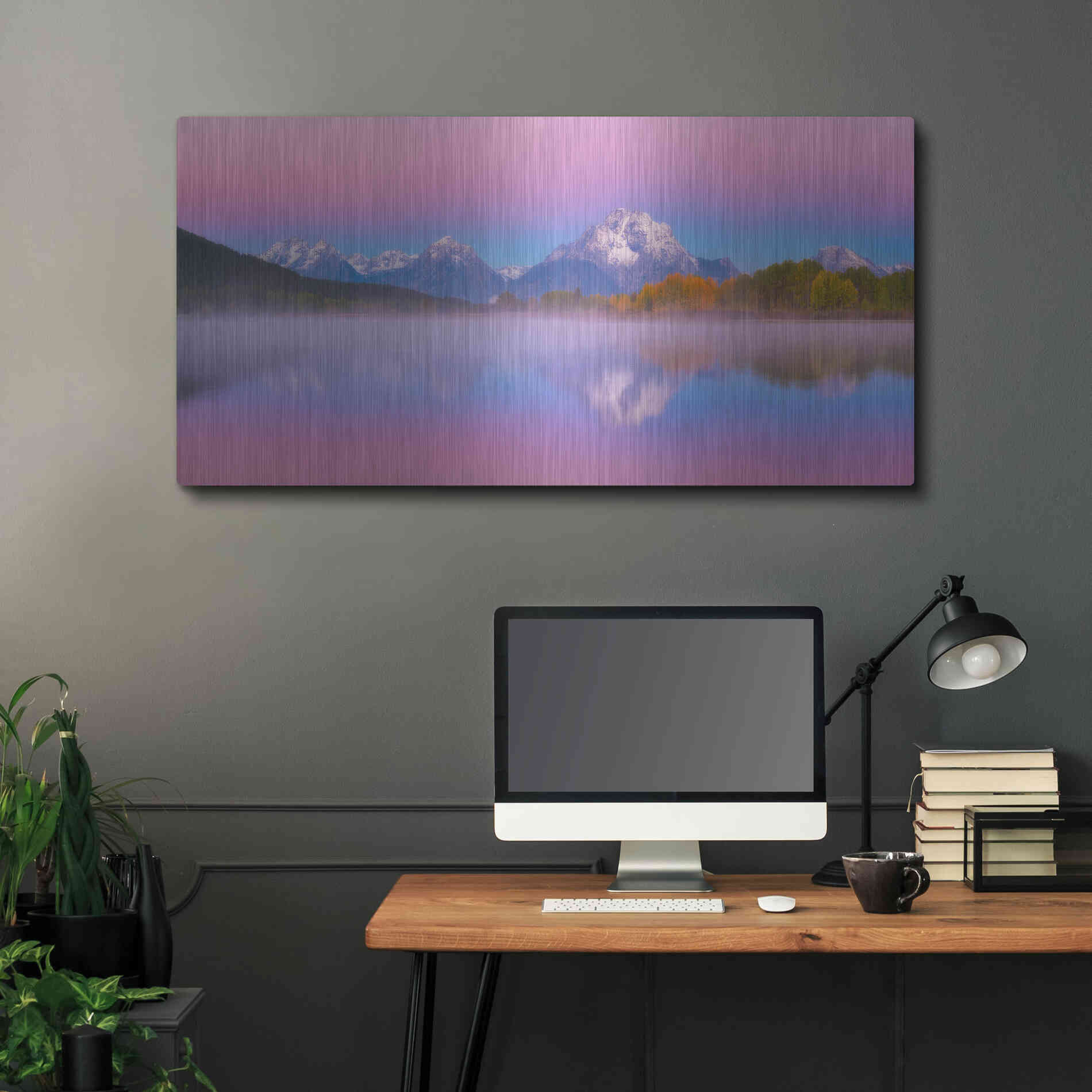 Luxe Metal Art 'Belt of Venus at Oxbow Bend - Grand Teton National Park' by Darren White, Metal Wall Art,48x24